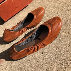 Burnt brown ballet flats size 7
